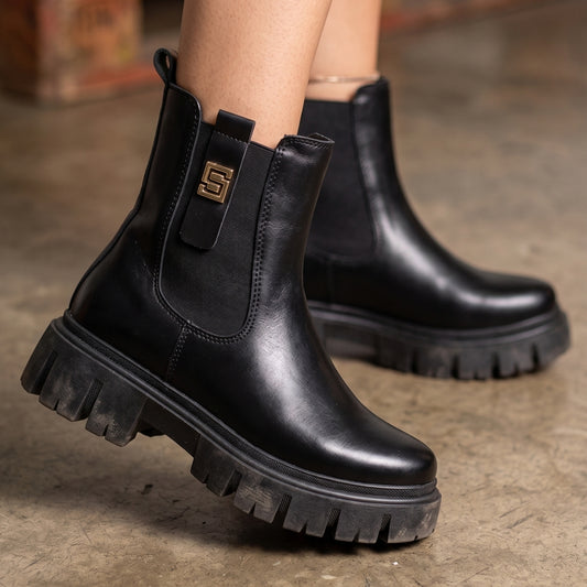 Botas Chelsea Marrones con Plataforma - Caja de 8 Pares