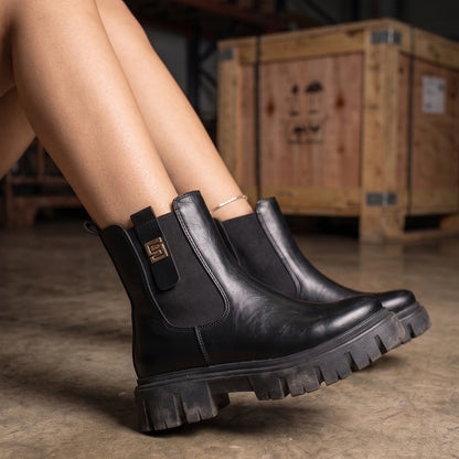 Botas Chelsea Marrones con Plataforma - Caja de 8 Pares