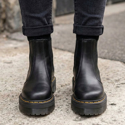 Botín Elástico Chelsea Black Stitch Cuero Hombre - Caja de 12 pares