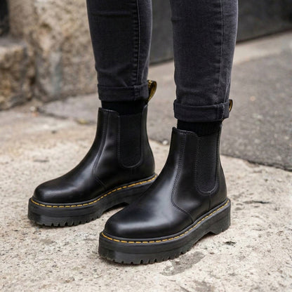 Botín Elástico Chelsea Black Stitch Cuero Hombre - Caja de 12 pares