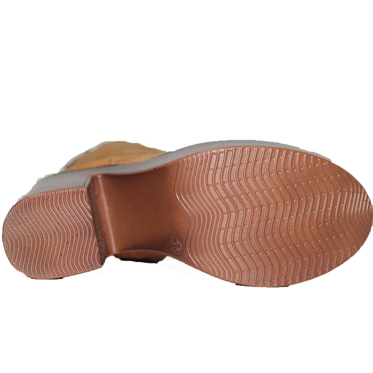 Botines de Gamuza Taco Madera Camel - Caja de 12 Pares