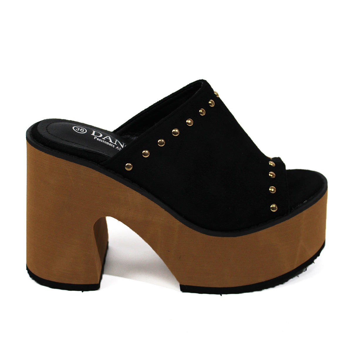 Sandalia Sueca de Gamuza Negra - Caja de 8 Pares