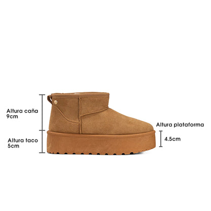Pantubota Gamuza Plataforma Chiporro Camel - Caja de 12 Pares
