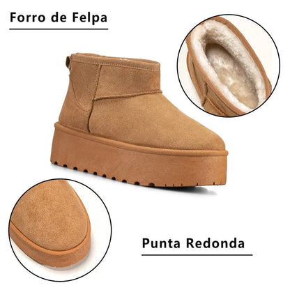 Pantubota Gamuza Plataforma Chiporro Camel - Caja de 12 Pares