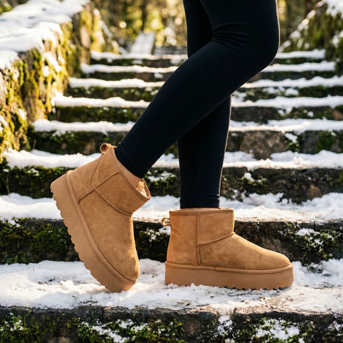 Pantubota Gamuza Plataforma Chiporro Camel - Caja de 12 Pares