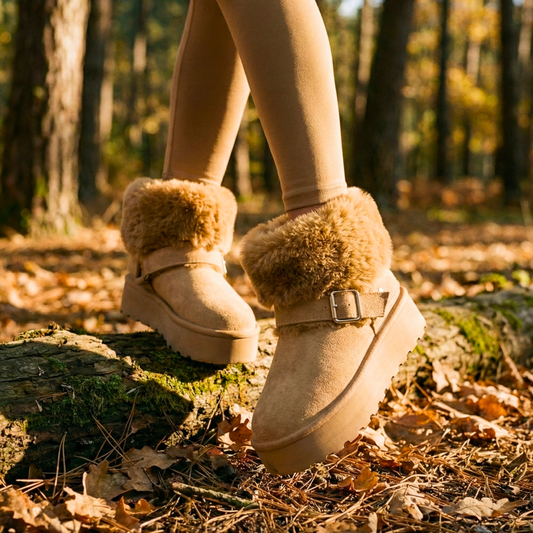 Pantubota Gamuza Con Lazo Plataforma Chiporro Camel - Caja de 12 Pares