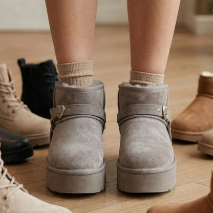Pantubota Gamuza Plataforma Chiporro Khaki - Caja de 12 Pares