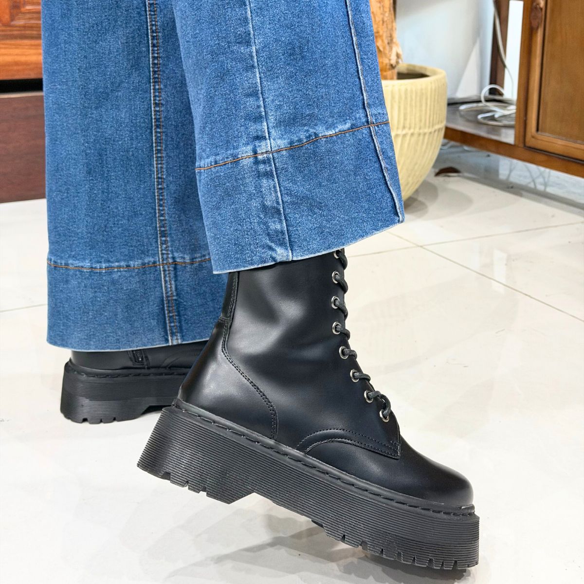Botín Con Plataforma Mujer Bototo S6 Negro - Caja de 12 Pares
