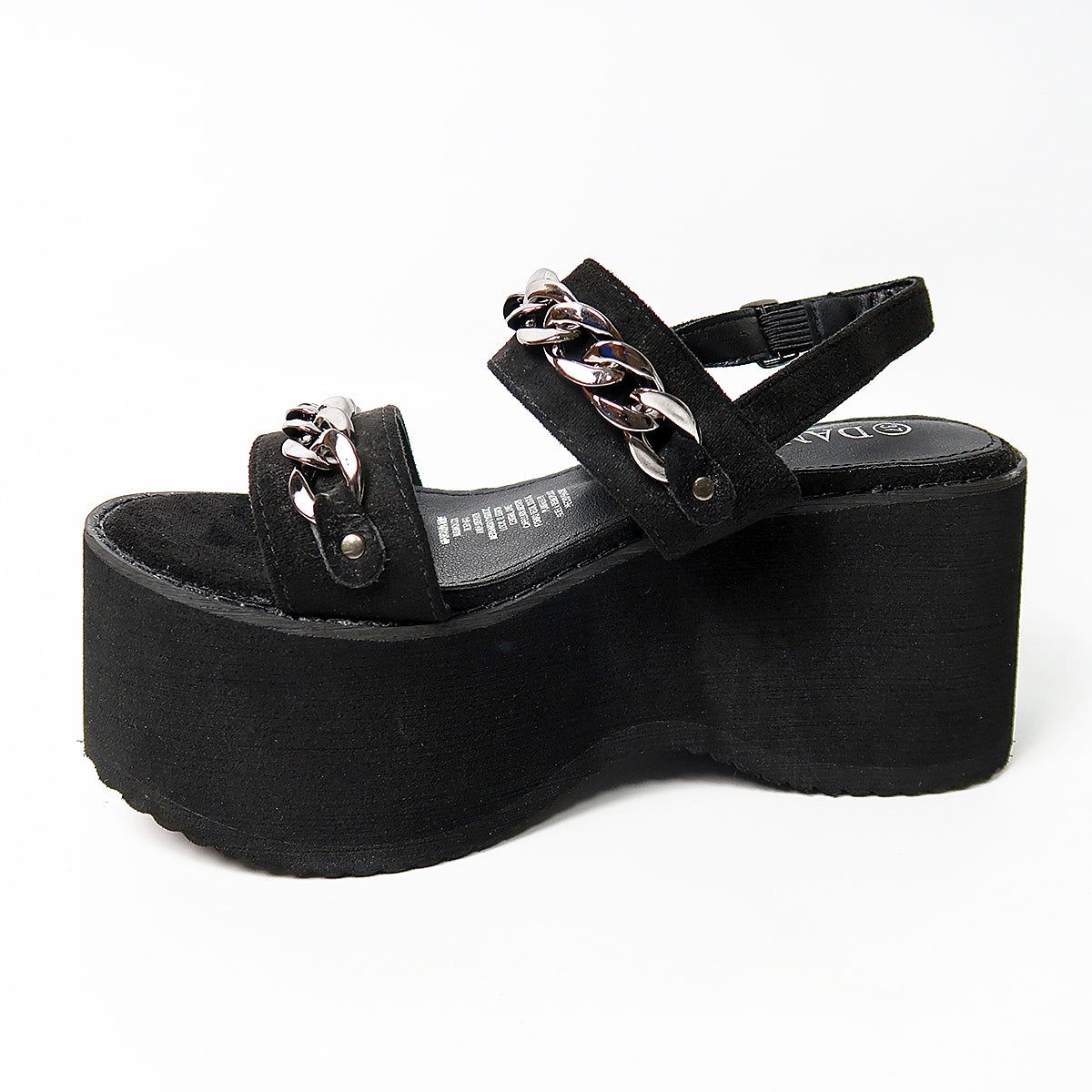 Sandalias Negras de Cadenas Metálicas - Caja de 8 Pares