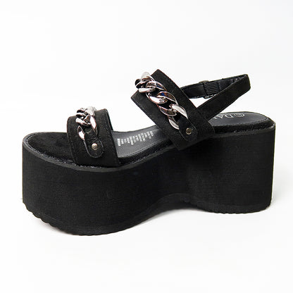 Sandalias Negras de Cadenas Metálicas - Caja de 8 Pares