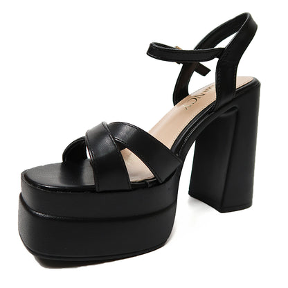 Sandalia Fiesta de Noche Taco Alto Negro - Caja de 8 Pares