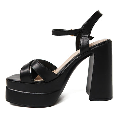 Sandalia Fiesta de Noche Taco Alto Negro - Caja de 8 Pares