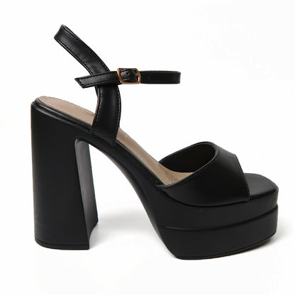 Sandalia de Fiesta Taco Alto Negro - Caja de 8 Pares