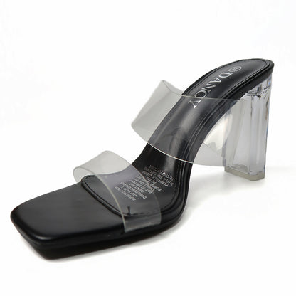Tacón Bajo De Doble Mica Transparente - Caja de 8 Pares