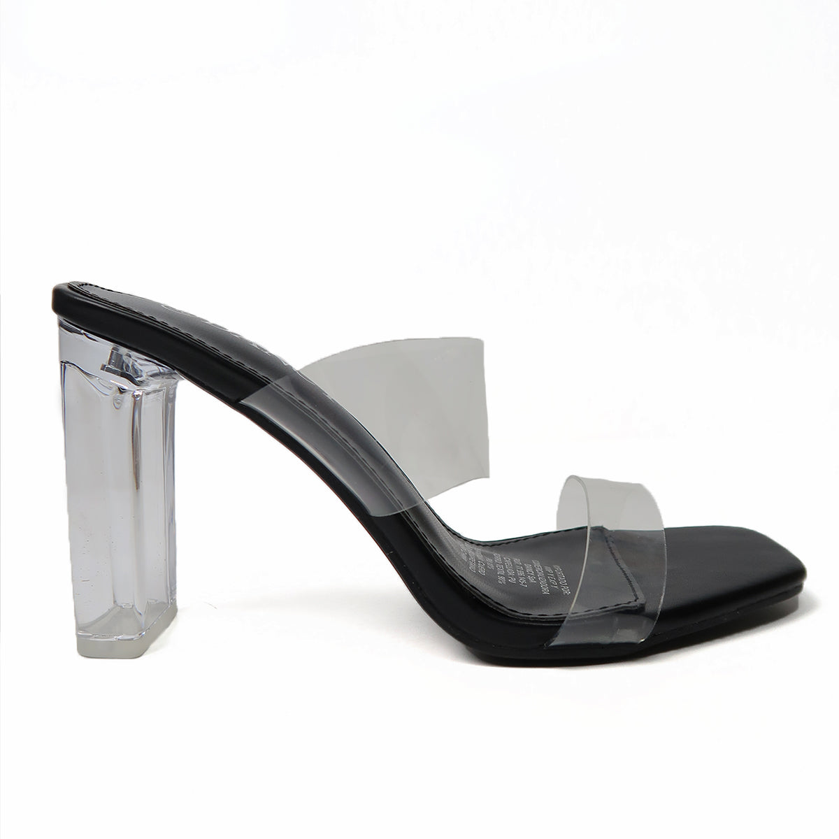 Tacón Bajo De Doble Mica Transparente - Caja de 8 Pares