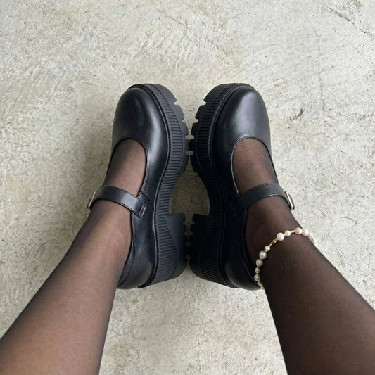 Zapatos de Plataforma Mary Jane con Hebilla Negro - Caja de 6 Pares